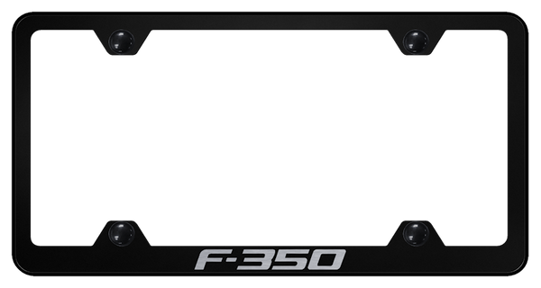 Ford F-350 Steel Wide Body Frame - Laser Etched Black License Plate Frame - LFW.F35.EB