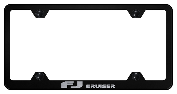 Toyota FJ Cruiser Steel Wide Body Frame - Laser Etched Black License Plate Frame - LFW.FJC.EB