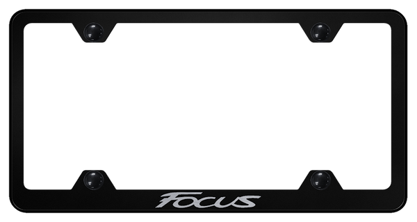 Ford Focus Steel Wide Body Frame - Laser Etched Black License Plate Frame - LFW.FOC.EB