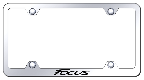 Ford Focus Steel Wide Body Frame - Laser Etched Mirrored License Plate Frame - LFW.FOC.EC