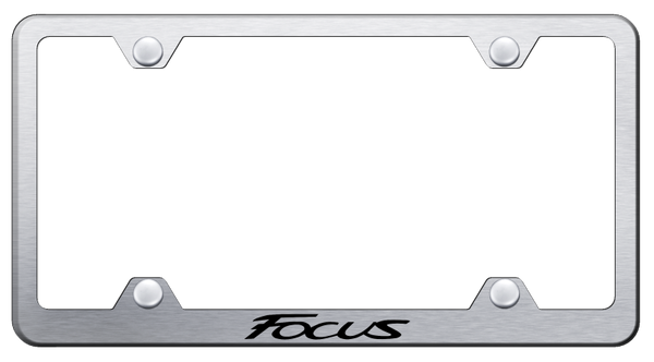 Ford Focus Steel Wide Body Frame - Laser Etched Brushed License Plate Frame - LFW.FOC.ES