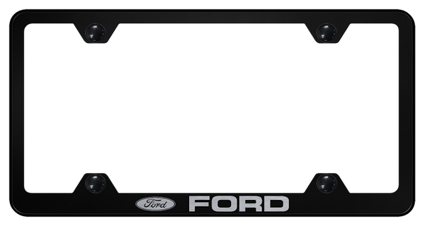 Ford Ford Steel Wide Body Frame - Laser Etched Black License Plate Frame - LFW.FOR.EB