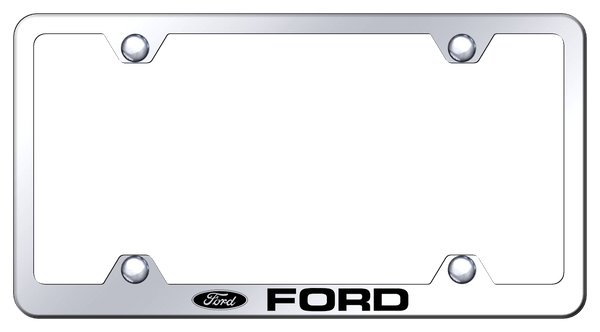 Ford Ford Steel Wide Body Frame - Laser Etched Mirrored License Plate Frame - LFW.FOR.EC