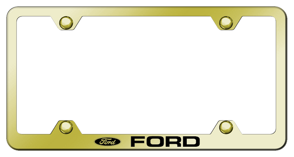 Ford Ford Steel Wide Body Frame - Laser Etched Gold License Plate Frame - LFW.FOR.EG