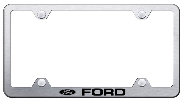 Ford Ford Steel Wide Body Frame - Laser Etched Brushed License Plate Frame - LFW.FOR.ES