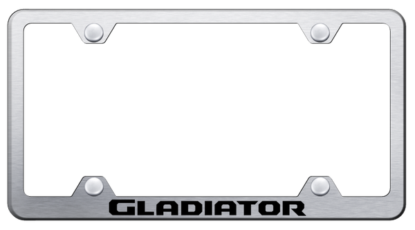 Jeep Gladiator Steel Wide Body Frame - Laser Etched Brushed License Plate Frame - LFW.GLAD.ES