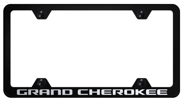 Jeep Grand Cherokee Steel Wide Body Frame - Laser Etched Black License Plate Frame - LFW.GRA.EB