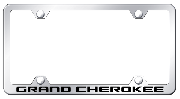 Jeep Grand Cherokee Steel Wide Body Frame - Laser Etched Mirrored License Plate Frame - LFW.GRA.EC