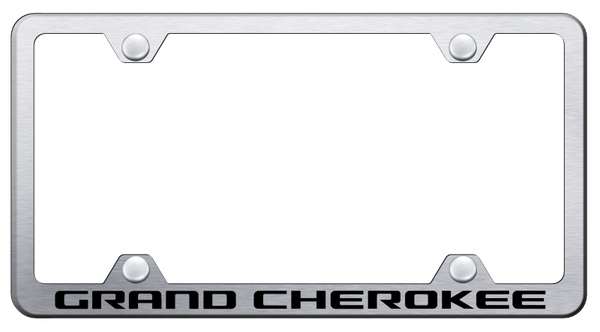 Jeep Grand Cherokee Steel Wide Body Frame - Laser Etched Brushed License Plate Frame - LFW.GRA.ES