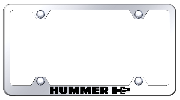 Hummer Hummer H2 Steel Wide Body Frame - Laser Etched Mirrored License Plate Frame - LFW.H2.EC