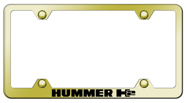 Hummer Hummer H2 Steel Wide Body Frame - Laser Etched Gold License Plate Frame - LFW.H2.EG