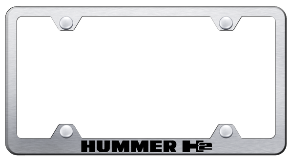 Hummer Hummer H2 Steel Wide Body Frame - Laser Etched Brushed License Plate Frame - LFW.H2.ES