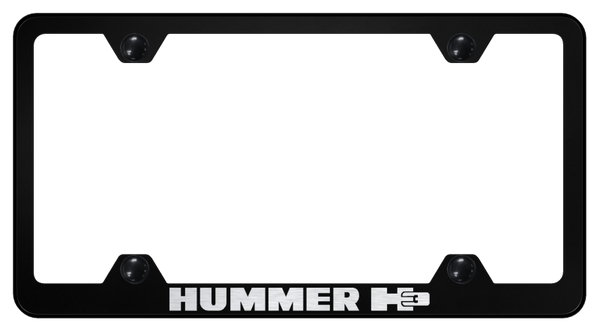 Hummer Hummer H3 Steel Wide Body Frame - Laser Etched Black License Plate Frame - LFW.H3.EB