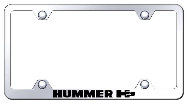 Hummer Hummer H3 Steel Wide Body Frame - Laser Etched Mirrored License Plate Frame - LFW.H3.EC