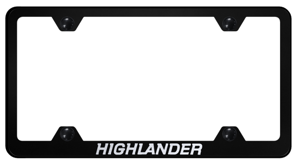 Toyota Highlander Steel Wide Body Frame - Laser Etched Black License Plate Frame - LFW.HIL.EB