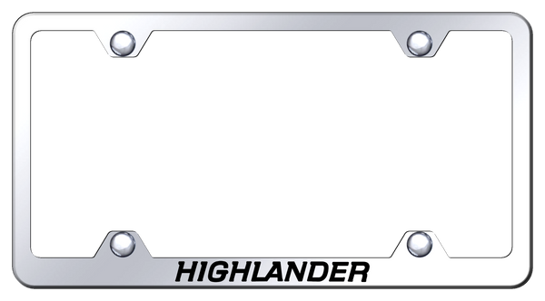 Toyota Highlander Steel Wide Body Frame - Laser Etched Mirrored License Plate Frame - LFW.HIL.EC