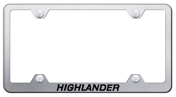 Toyota Highlander Steel Wide Body Frame - Laser Etched Brushed License Plate Frame - LFW.HIL.ES