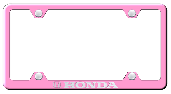 Honda Honda Steel Wide Body Frame - Laser Etched Pink License Plate Frame - LFW.HON.EP