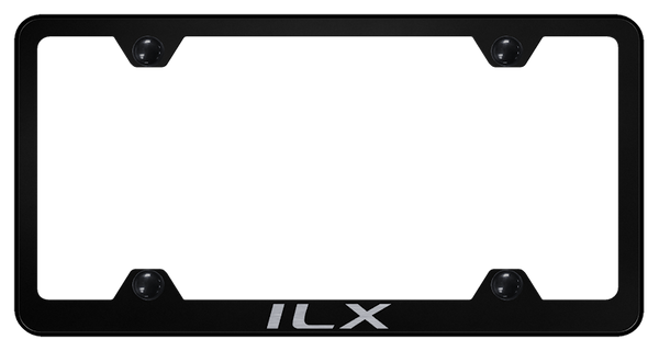 Acura ILX Steel Wide Body Frame - Laser Etched Black License Plate Frame - LFW.ILX.EB