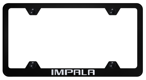 Chevrolet Impala Steel Wide Body Frame - Laser Etched Black License Plate Frame - LFW.IMP.EB