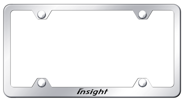 Honda Insight Steel Wide Body Frame - Laser Etched Mirrored License Plate Frame - LFW.INS.EC