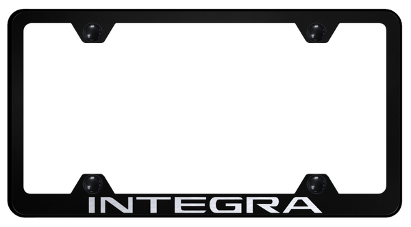 Acura Integra Steel Wide Body Frame - Laser Etched Black License Plate Frame - LFW.INT.EB