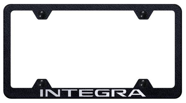 Acura Integra Steel Wide Body Frame - Laser Etched Rugged Black License Plate Frame - LFW.INT.ERB