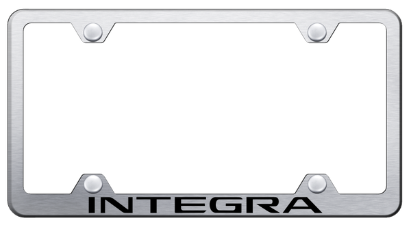 Acura Integra Steel Wide Body Frame - Laser Etched Brushed License Plate Frame - LFW.INT.ES