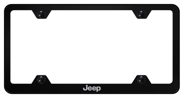 Jeep Jeep Steel Wide Body Frame - Laser Etched Black License Plate Frame - LFW.JEE.EB