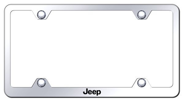 Jeep Jeep Steel Wide Body Frame - Laser Etched Mirrored License Plate Frame - LFW.JEE.EC