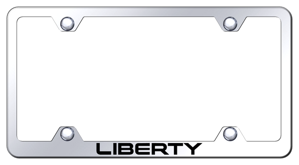 Jeep Liberty Steel Wide Body Frame - Laser Etched Mirrored License Plate Frame - LFW.LIB.EC