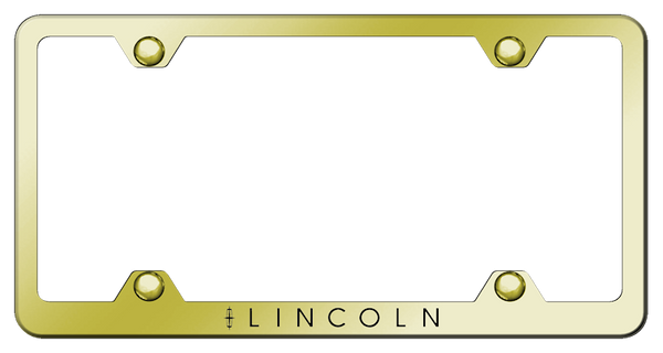 Lincoln Lincoln Steel Wide Body Frame - Laser Etched Gold License Plate Frame - LFW.LIN.EG