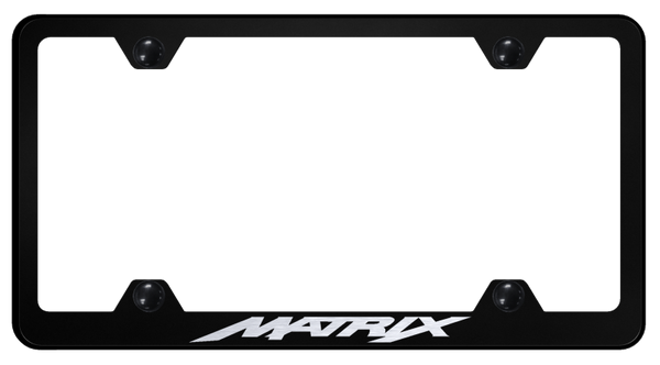 Toyota Matrix Steel Wide Body Frame - Laser Etched Black License Plate Frame - LFW.MAT.EB