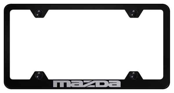 Mazda Mazda Steel Wide Body Frame - Laser Etched Black License Plate Frame - LFW.MAZ.EB