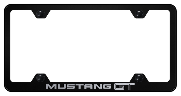 Mustang Mustang GT Steel Wide Body Frame - Laser Etched Black License Plate Frame - LFW.MGT.EB