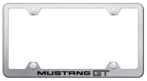 Mustang Mustang GT Steel Wide Body Frame - Laser Etched Brushed License Plate Frame - LFW.MGT.ES