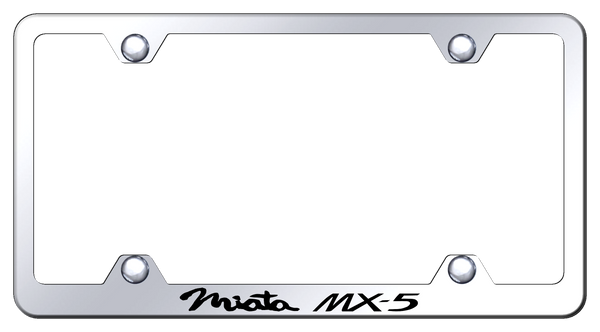 Mazda Miata MX-5 Steel Wide Body Frame - Laser Etched Mirrored License Plate Frame - LFW.MIA.EC