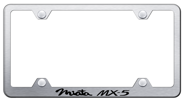 Mazda Miata MX-5 Steel Wide Body Frame - Laser Etched Brushed License Plate Frame - LFW.MIA.ES