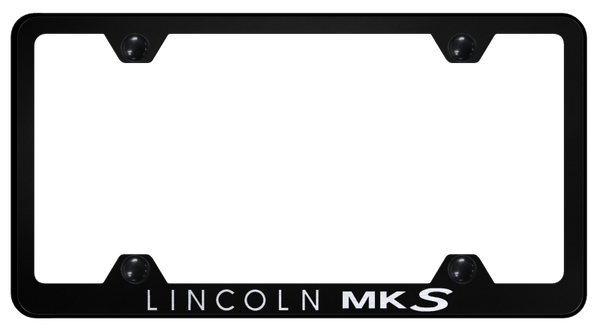 Lincoln MKS Steel Wide Body Frame - Laser Etched Black License Plate Frame - LFW.MKS.EB