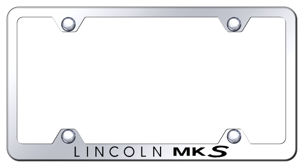 Lincoln MKS Steel Wide Body Frame - Laser Etched Mirrored License Plate Frame - LFW.MKS.EC