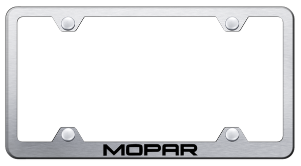 Mopar Mopar Steel Wide Body Frame - Laser Etched Brushed License Plate Frame - LFW.MOP.ES