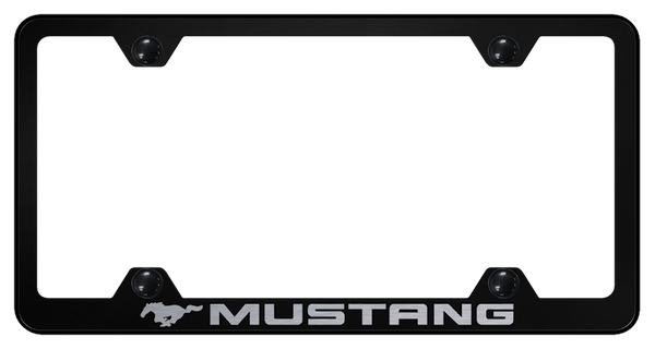 Mustang Mustang Steel Wide Body Frame - Laser Etched Black License Plate Frame - LFW.MUS.EB