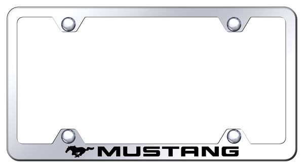 Mustang Mustang Steel Wide Body Frame - Laser Etched Mirrored License Plate Frame - LFW.MUS.EC