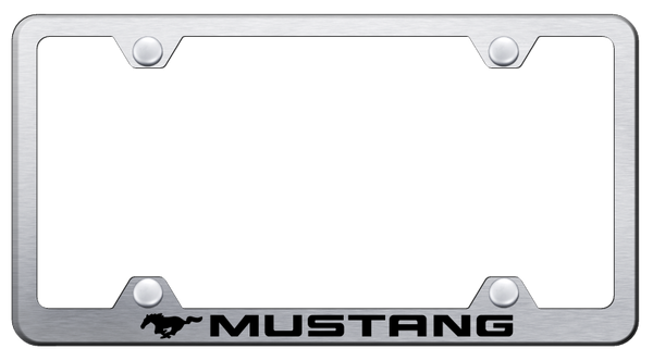 Mustang Mustang Steel Wide Body Frame - Laser Etched Brushed License Plate Frame - LFW.MUS.ES