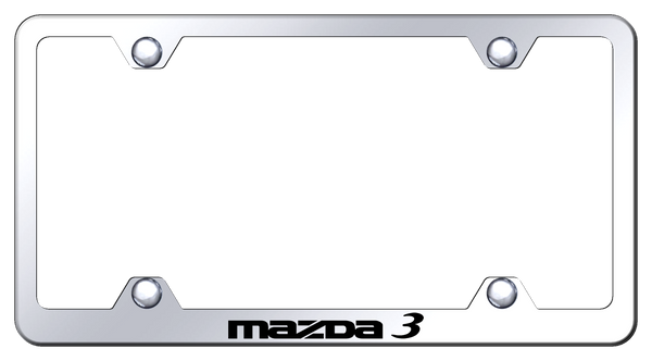 Mazda Mazda 3 Steel Wide Body Frame - Laser Etched Mirrored License Plate Frame - LFW.MZ3.EC