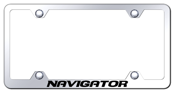 Lincoln Navigator Steel Wide Body Frame - Laser Etched Mirrored License Plate Frame - LFW.NAV.EC