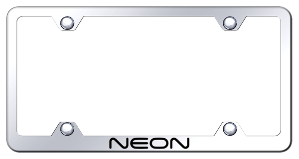 Dodge Neon Steel Wide Body Frame - Laser Etched Mirrored License Plate Frame - LFW.NEO.EC