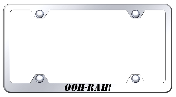 OOH-RAH! Steel Wide Body Frame - Laser Etched Mirrored License Plate Frame - LFW.OOH.EC