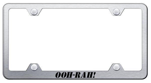 OOH-RAH! Steel Wide Body Frame - Laser Etched Brushed License Plate Frame - LFW.OOH.ES