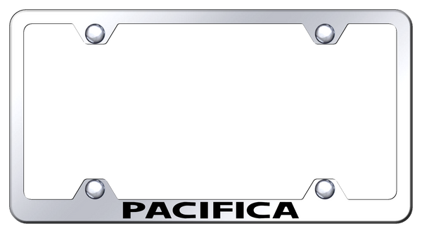 Chrysler Pacifica Steel Wide Body Frame - Laser Etched Mirrored License Plate Frame - LFW.PAC.EC